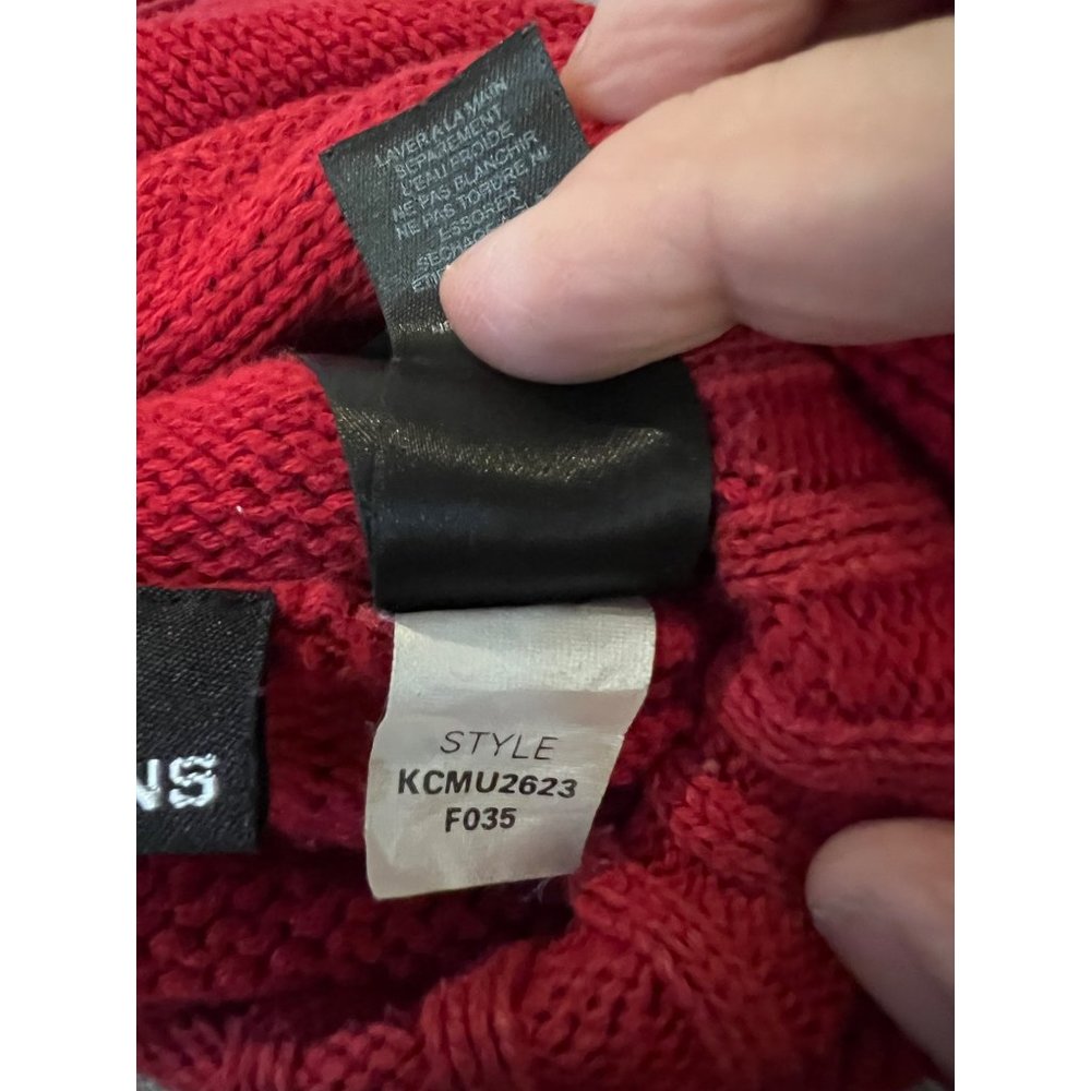DKNY jeans red pullover hoodie Small long sleeve pouch pocket - Picture 9 of 10